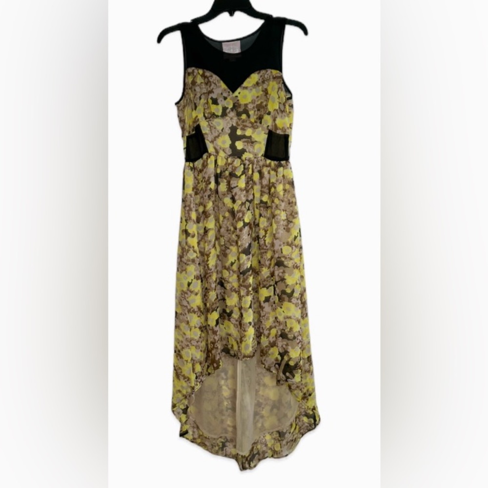 πROMEO & JULIET COUTURE! HIGH-LOW DRESS! SUPER SLEEK! SHEER TOP & SIDE PANELS! - Picture 13 of 16